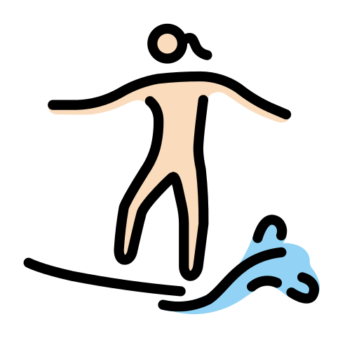 Woman Surfing: Light Skin Tone