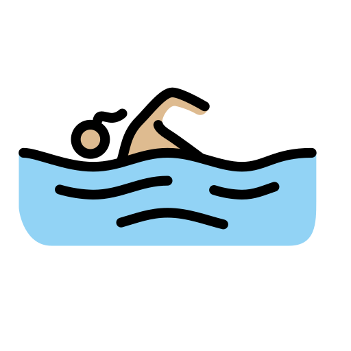 Woman Swimming: Medium-Light Skin Tone