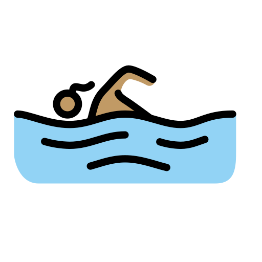 Woman Swimming: Medium Skin Tone