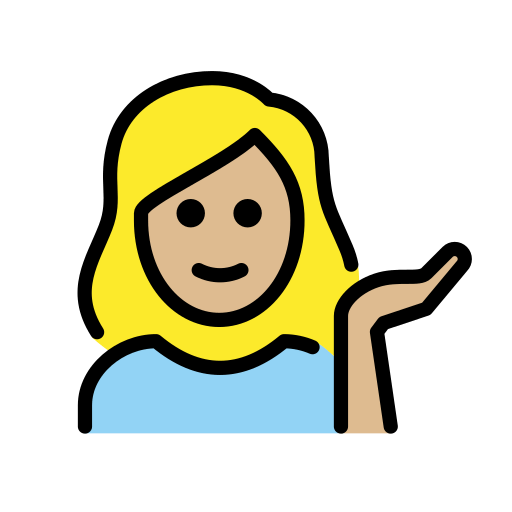Woman Tipping Hand: Medium-Light Skin Tone
