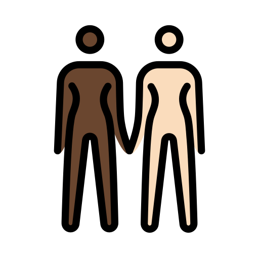 Women Holding Hands: Dark Skin Tone, Light Skin Tone