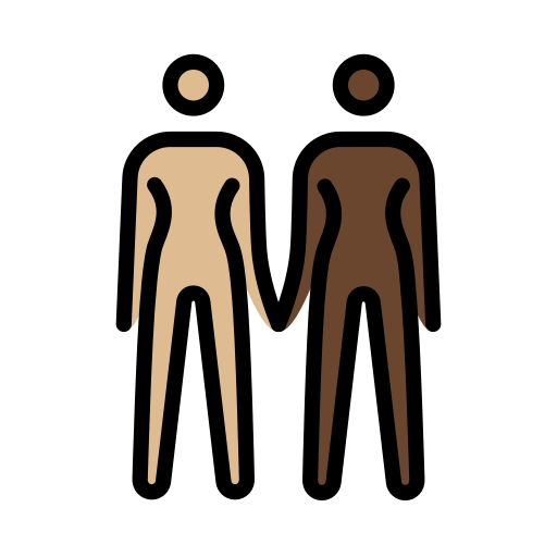 Women Holding Hands: Medium-Light Skin Tone, Dark Skin Tone