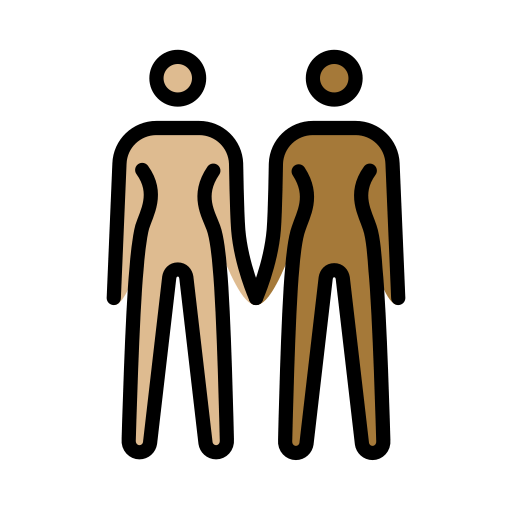 Women Holding Hands: Medium-Light Skin Tone, Medium-Dark Skin Tone