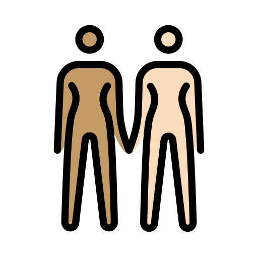 Women Holding Hands: Medium Skin Tone, Light Skin Tone
