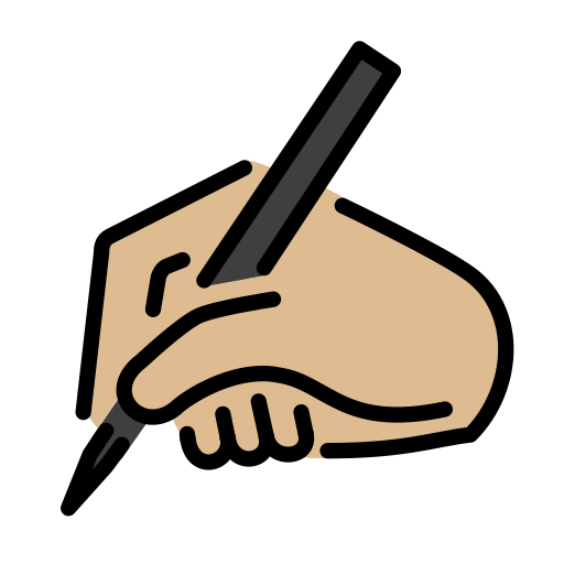 Writing Hand: Medium-Light Skin Tone