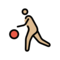 Person Mit Ball: Mittelhelle Hautfarbe