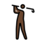 Golfer(In): Dunkle Hautfarbe