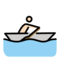 Person Im Ruderboot: Helle Hautfarbe