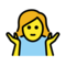 Schulterzuckende Frau