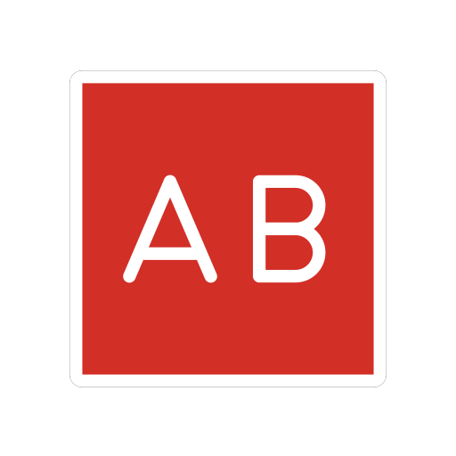 Großbuchstaben AB In Rotem Quadrat
