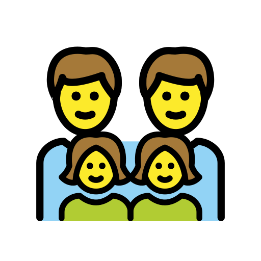 Familie: Mann, Mann, Mädchen, Mädchen