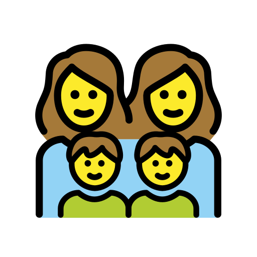 Familie: Frau, Frau, Junge, Junge