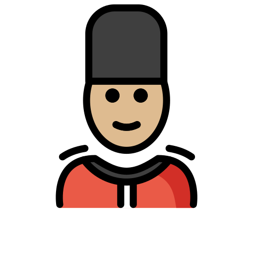 Wachmann/Wachfrau: Mittelhelle Hautfarbe