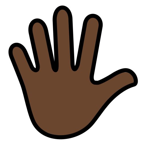 Hand with Fingers Splayed: Dark Skin Tone