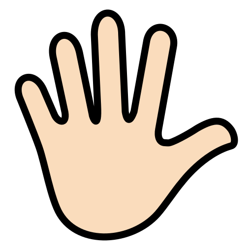 Hand with Fingers Splayed: Light Skin Tone