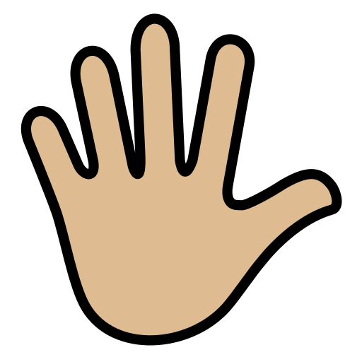 Hand with Fingers Splayed: Medium-Light Skin Tone