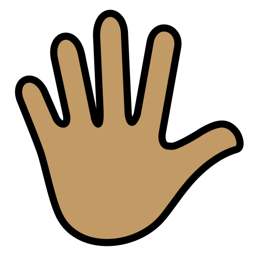 Hand with Fingers Splayed: Medium Skin Tone