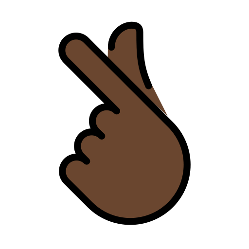 Hand Mit Zeigefinger Und Daumen Gekreuzt: Dunkle Hautfarbe
