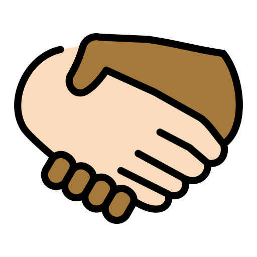 Handschlag: Helle Hautfarbe, Mitteldunkle Hautfarbe