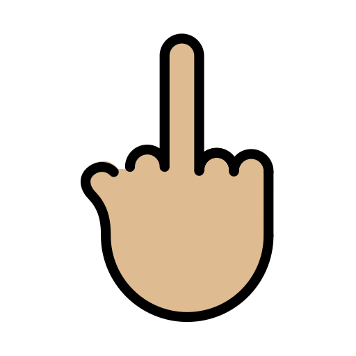 Mittelfinger: Mittelhelle Hautfarbe