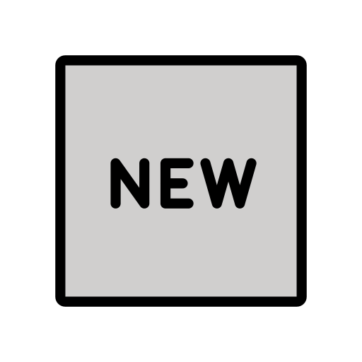 Wort „New“ In Blauem Quadrat