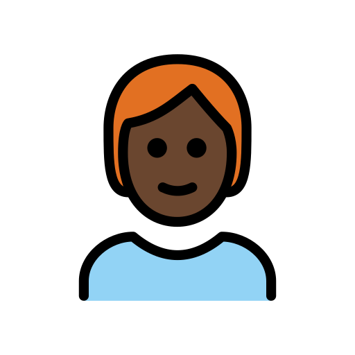 Person: Dunkle Hautfarbe, Rotes Haar