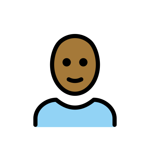Person: Mitteldunkle Hautfarbe, Glatze