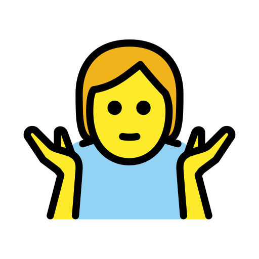 Schulterzuckende Person