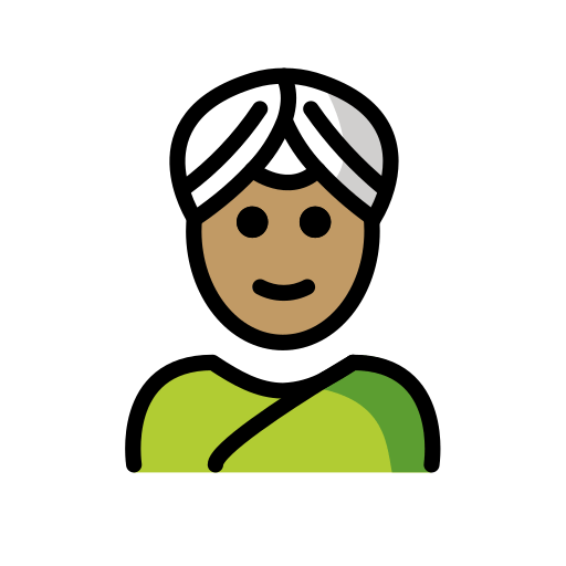 Person Mit Turban: Mittlere Hautfarbe