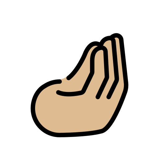 Zusammengedrückte Finger: Mittelhelle Hautfarbe