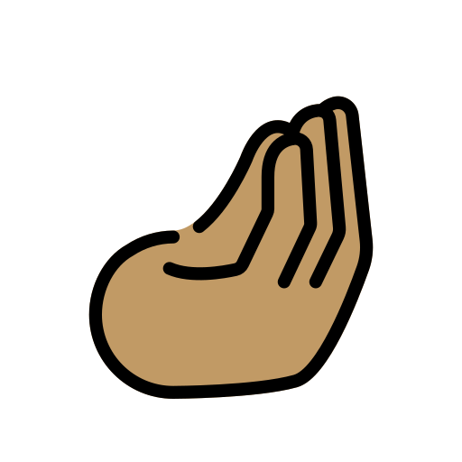 Zusammengedrückte Finger: Mittlere Hautfarbe