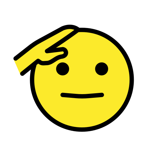 Salutierendes Gesicht