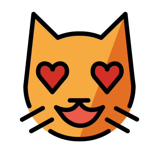 Lachende Katze Mit Herzen Als Augen