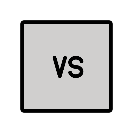Schriftzug „VS“ In Orangem Quadrat
