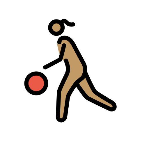 Frau Mit Ball: Mittlere Hautfarbe