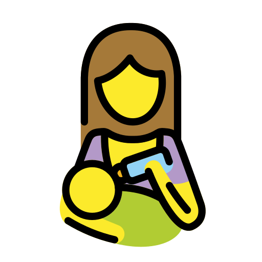 Frau füttert Baby
