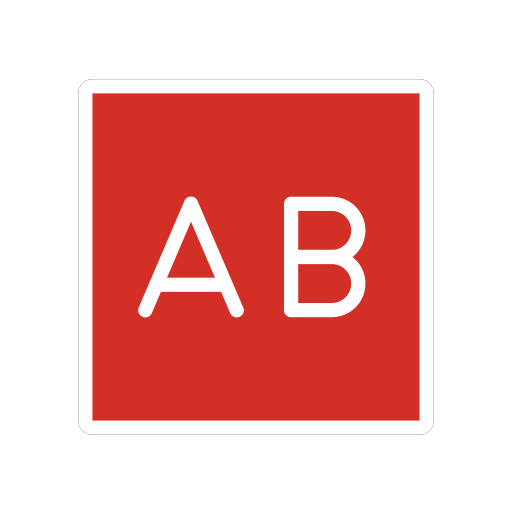 Großbuchstaben AB In Rotem Quadrat Großbuchstaben AB In Rotem Quadrat