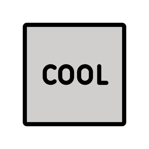 Wort „Cool“ In Blauem Quadrat Wort „Cool“ In Blauem Quadrat