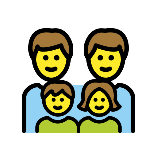Familie: Mann, Mann, Mädchen, Junge