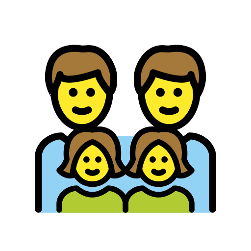Familie: Mann, Mann, Mädchen, Mädchen