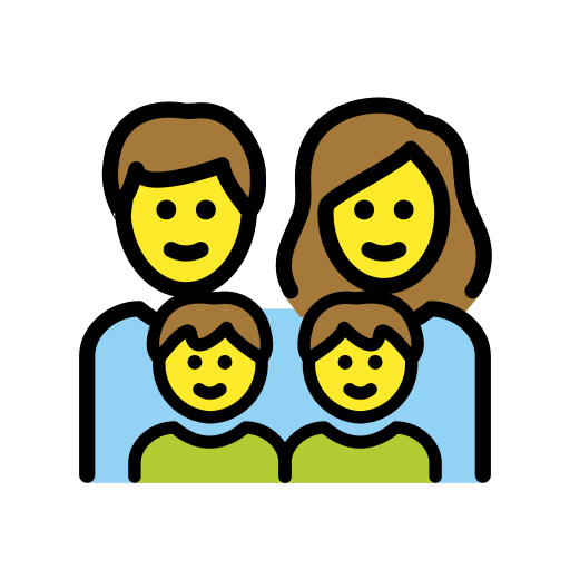 Familie: Mann, Frau, Junge, Junge