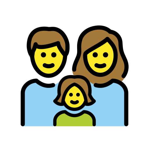 Familie: Mann, Frau, Mädchen