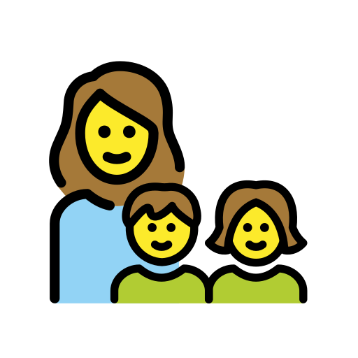 Familie: Frau, Mädchen, Junge