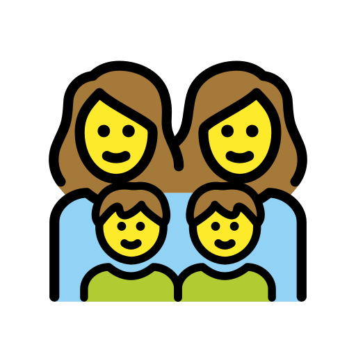 Familie: Frau, Frau, Junge, Junge