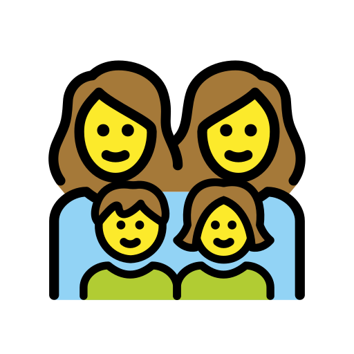 Familie: Frau, Frau, Mädchen, Junge