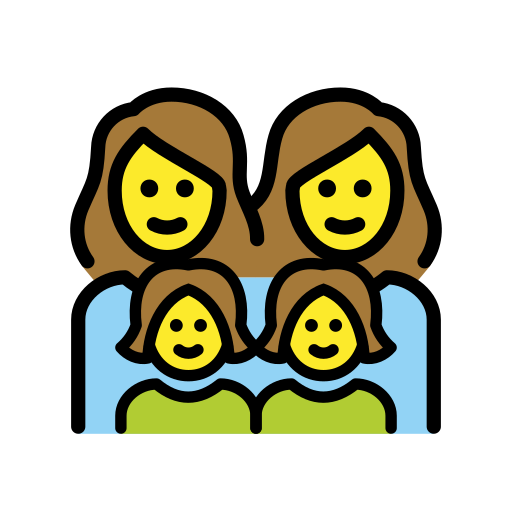 Familie: Frau, Frau, Mädchen, Mädchen
