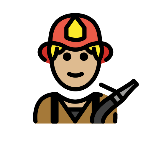 Feuerwehrmann/-frau: Mittelhelle Hautfarbe
