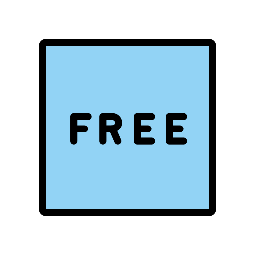 Wort „Free“ In Blauem Quadrat Wort „Free“ In Blauem Quadrat