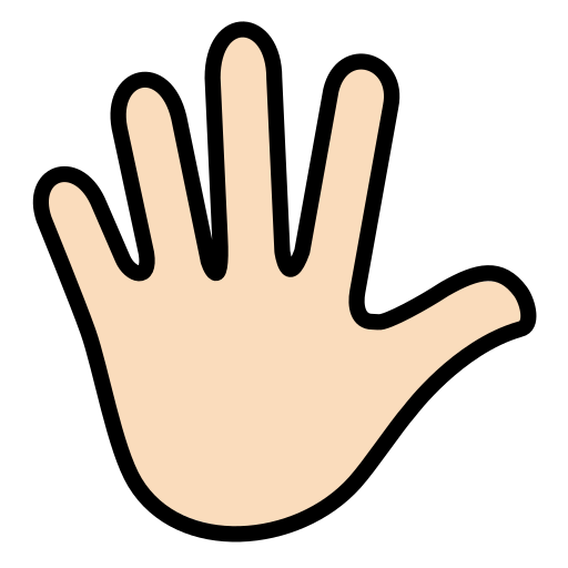 Hand Mit Gespreizten Fingern: Helle Hautfarbe