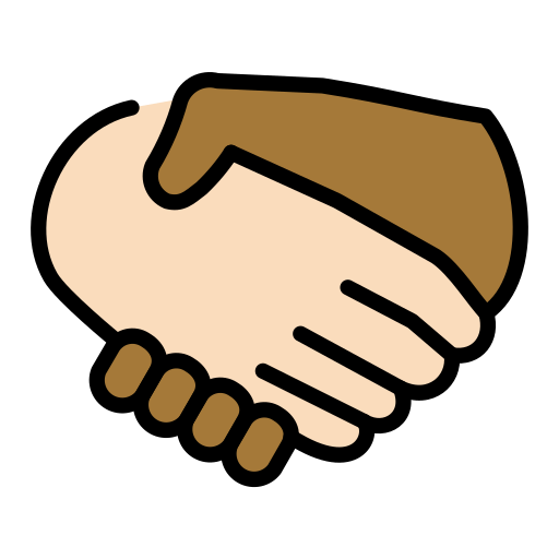 Handschlag: Helle Hautfarbe, Mitteldunkle Hautfarbe